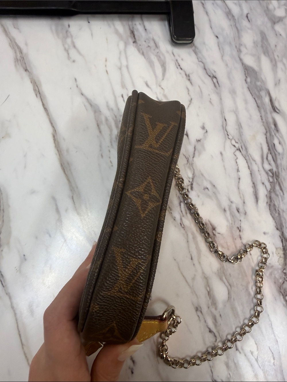 Louis Vuitton Brown Monogram Mini Chain Pochette - Picture 5 of 8